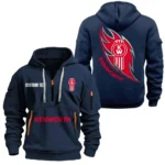 Sturdy Semi Hoodie Half Zipper, All Over Print Hoodie Gift For Sturdy Semi Enthusiasts CAR170 - Navy