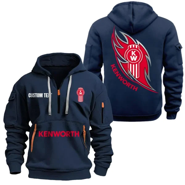 Sturdy Semi Hoodie Half Zipper, All Over Print Hoodie Gift For Sturdy Semi Enthusiasts CAR170 - Navy
