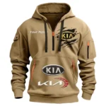 Hoodie Half Zipper Exclusive Logo Gift For Reliable Automobile Enthusiasts CAR113 - Khaki