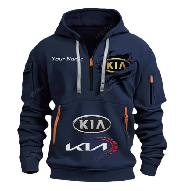 Hoodie Half Zipper Exclusive Logo Gift For Compact SUV Enthusiasts CAR113 - Navy