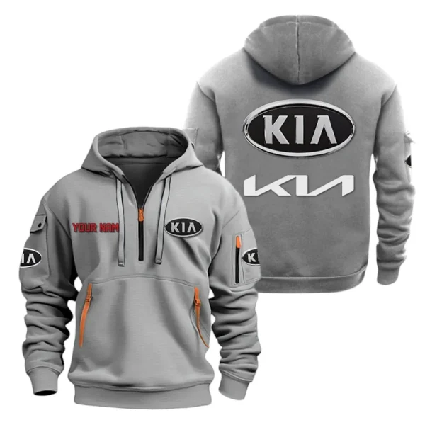 Passenger Ride Hoodie Half Zipper, All Over Print Hoodie Gift For Passenger Ride Enthusiasts CAR200 - Gray
