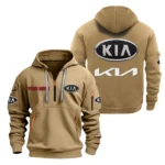 Hoodie Half Zipper Exclusive Logo Gift For Reliable Automobile Enthusiasts CAR200 - Khaki