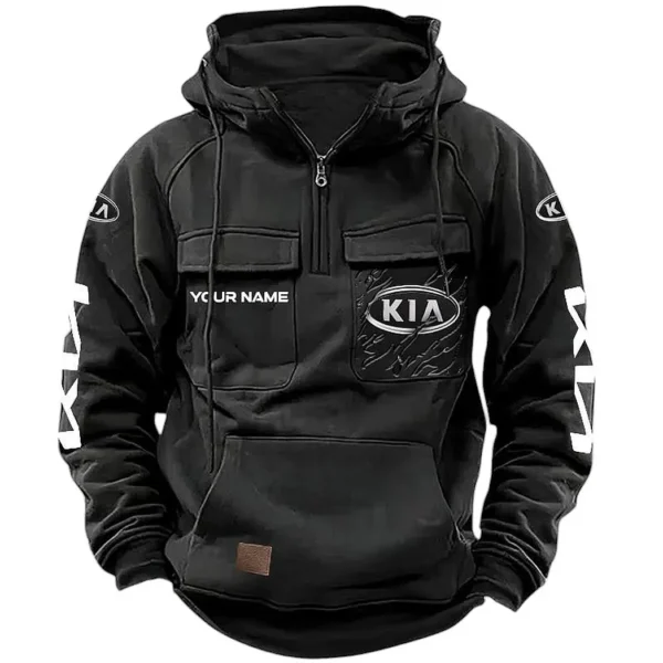 Reliable Automobile Tactical Quarter Zip Hoodie, Exclusive Logo Hoodie For Car Enthusiasts CAR164 - Black