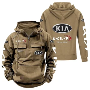 Urban Hatchback Tactical Quarter Zip Hoodie, Exclusive Logo Hoodie For Car Enthusiasts CAR960 - Khaki