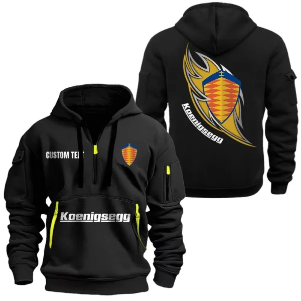 Hoodie Half Zipper Exclusive Logo Gift For Hypercar Enthusiasts CAR170 - Black