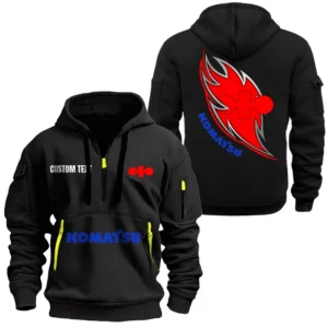 Hoodie Half Zipper Exclusive Logo Gift For Construction Truck Enthusiasts CAR170 - Black