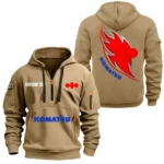 Hoodie Half Zipper Exclusive Logo Gift For Trucks Enthusiasts CAR170 - Khaki