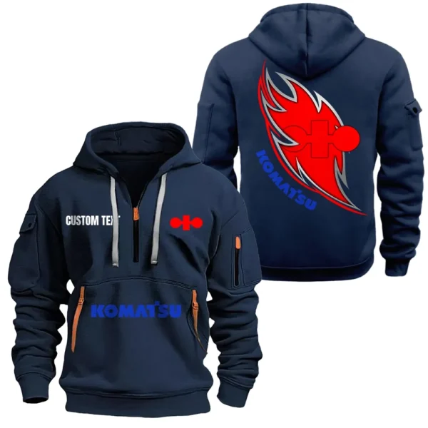 Hoodie Half Zipper Exclusive Logo Gift For Truck Enthusiasts CAR170 - Navy