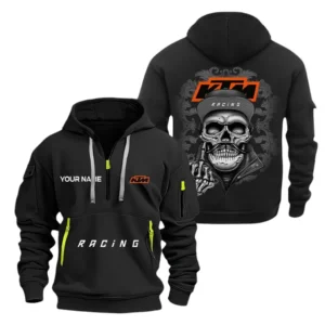Hoodie Half Zipper Exclusive Logo Gift For Dirt Motorcycle Enthusiasts CAR166 - Black