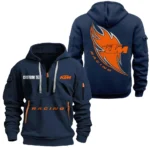 Hoodie Half Zipper Exclusive Logo Gift For Motocross Motorcycle Enthusiasts CAR170 - Navy