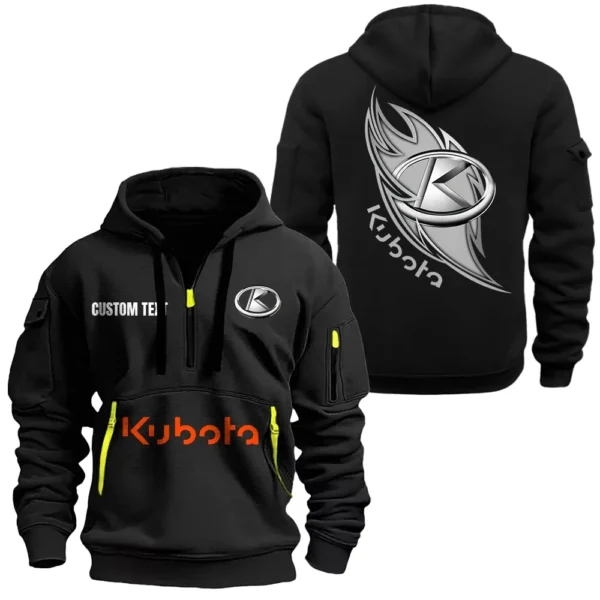 Hoodie Half Zipper Exclusive Logo Gift For Efficient Farm Tractor Enthusiasts CAR170 - Black
