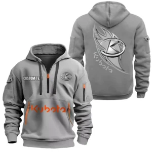 Hoodie Half Zipper Exclusive Logo Gift For All-Round Utility Tractor Enthusiasts CAR170 - Gray