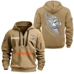 Hoodie Half Zipper Exclusive Logo Gift For Mini Tillage Tractor Enthusiasts CAR170 - Khaki