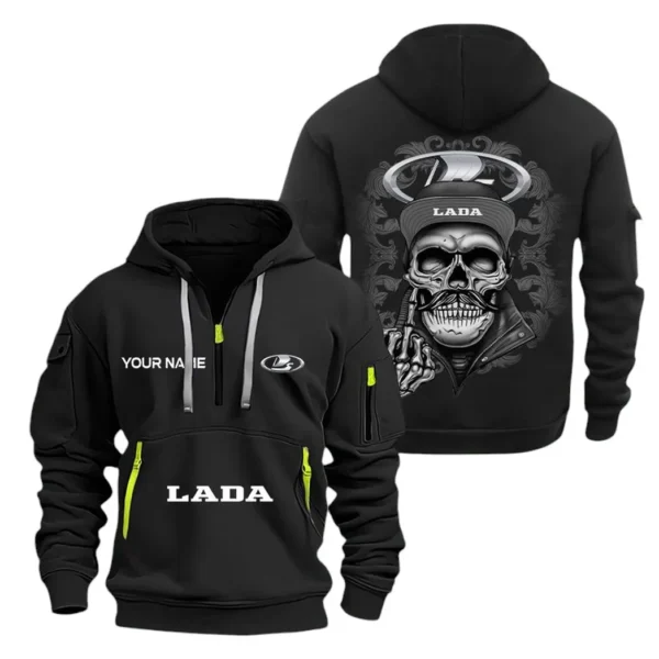 Hoodie Half Zipper Exclusive Logo Gift For Compact SUV Enthusiasts CAR166 - Black