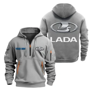 Hoodie Half Zipper Exclusive Logo Gift For Budget Vehicle Enthusiasts CAR200 - Gray