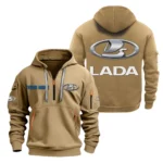 Hoodie Half Zipper Exclusive Logo Gift For Economy Car Enthusiasts CAR200 - Khaki