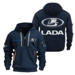 Exclusive Logo Hoodie Half Zipper For Urban Vehicle Enthusiasts, Gift For Urban Vehicle Fans CAR200 - Navy