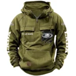 Urban Vehicle Tactical Quarter Zip Hoodie, Exclusive Logo Hoodie For Car Enthusiasts CAR164 - Army Green