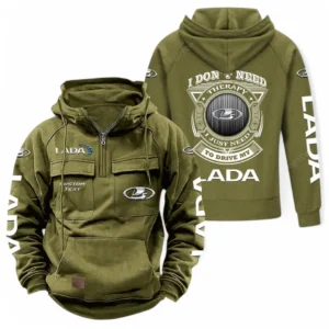Sedan Tactical Quarter Zip Hoodie, Exclusive Logo Hoodie For Car Enthusiasts CAR106 - Army Green