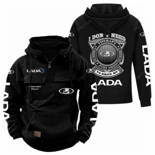 Budget Vehicle Tactical Quarter Zip Hoodie, Exclusive Logo Hoodie For Car Enthusiasts CAR106 - Black