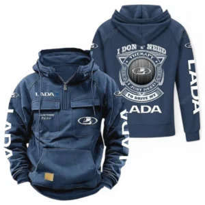 Economy Car Tactical Quarter Zip Hoodie, Exclusive Logo Hoodie For Car Enthusiasts CAR106 - Dark Blue