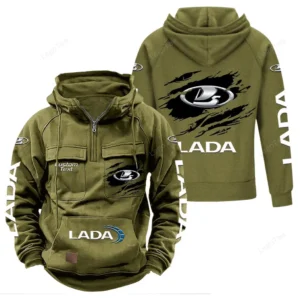Compact Car Tactical Quarter Zip Hoodie, Exclusive Logo Hoodie For Car Enthusiasts CAR122 - Army Green