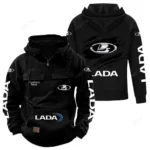 City Car Tactical Quarter Zip Hoodie, Exclusive Logo Hoodie For Car Enthusiasts CAR122 - Black