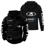 Small Auto Tactical Quarter Zip Hoodie, Exclusive Logo Hoodie For Car Enthusiasts CAR960 - Black