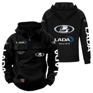 Small Auto Tactical Quarter Zip Hoodie, Exclusive Logo Hoodie For Car Enthusiasts CAR960 - Black