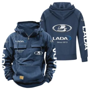 Compact Car Tactical Quarter Zip Hoodie, Exclusive Logo Hoodie For Car Enthusiasts CAR960 - Dark Blue