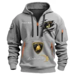 Hoodie Half Zipper Exclusive Logo Gift For Auto Exotic Coupe Enthusiasts CAR113 - Gray