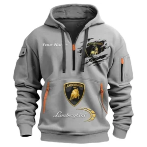 Hoodie Half Zipper Exclusive Logo Gift For Auto Exotic Coupe Enthusiasts CAR113 - Gray
