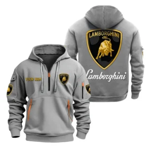 Hoodie Half Zipper Exclusive Logo Gift For Premium Auto Sports Enthusiasts CAR200 - Gray