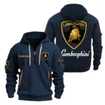 Luxury Car Hoodie Half Zipper, All Over Print Hoodie Gift For Luxury Car Enthusiasts CAR200 - Navy