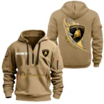Premium Auto Sports Hoodie Half Zipper, All Over Print Hoodie Gift For Premium Auto Sports Enthusiasts CAR170 - Khaki