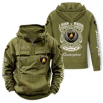 High-Performance Coupe Tactical Quarter Zip Hoodie, Exclusive Logo Hoodie For Car Enthusiasts CAR106 - Army Green