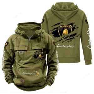 Supercar Tactical Quarter Zip Hoodie, Exclusive Logo Hoodie For Car Enthusiasts CAR122 - Army Green