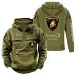 Extreme Power Vehicle Tactical Quarter Zip Hoodie, Exclusive Logo Hoodie For Car Enthusiasts CAR960 - Army Green