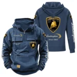Supercar Tactical Quarter Zip Hoodie, Exclusive Logo Hoodie For Car Enthusiasts CAR960 - Dark Blue