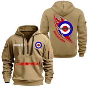Motorbike Hoodie Half Zipper, All Over Print Hoodie Gift For Motorbike Enthusiasts CAR170 - Khaki