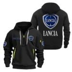 Retro Car Hoodie Half Zipper, All Over Print Hoodie Gift For Retro Car Enthusiasts CAR200 - Black