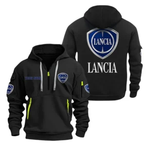 Retro Car Hoodie Half Zipper, All Over Print Hoodie Gift For Retro Car Enthusiasts CAR200 - Black
