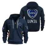 Hoodie Half Zipper Exclusive Logo Gift For Retro Car Enthusiasts CAR200 - Navy