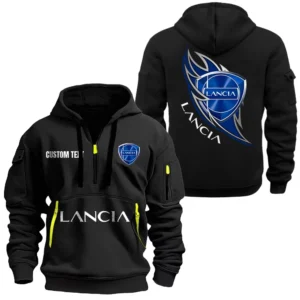 Retro Car Hoodie Half Zipper, Exclusive Logo Hoodie For Retro Car Enthusiasts CAR170 - Black