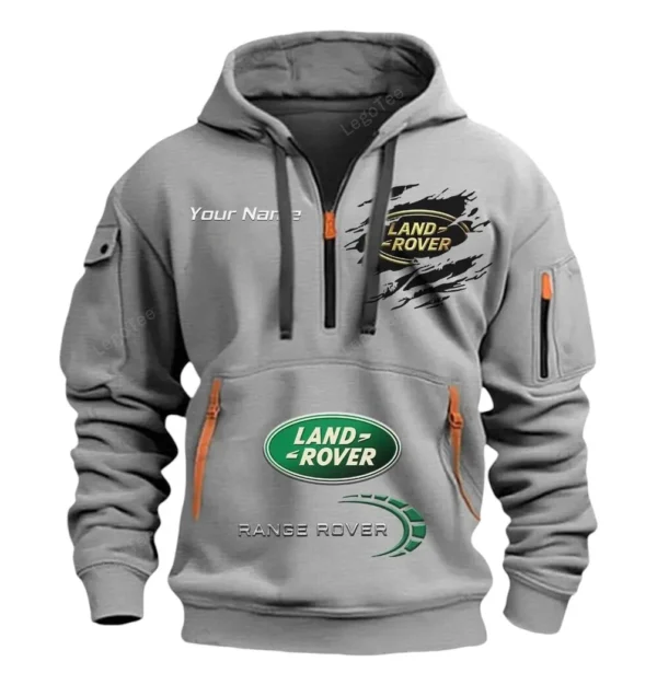 Hoodie Half Zipper Exclusive Logo Gift For Rugged Terrain Auto Enthusiasts CAR113 - Gray