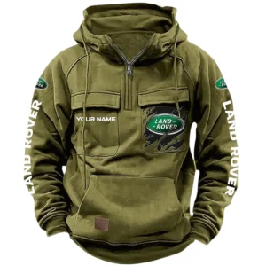Expedition Vehicle Brand Tactical Quarter Zip Hoodie, Exclusive Logo Hoodie For Car Enthusiasts CAR164 - Army Green