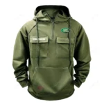 Outdoor Lifestyle Vehicle Tactical Quarter Zip Hoodie, Exclusive Logo Hoodie For Car Enthusiasts CAR109 - Army Green