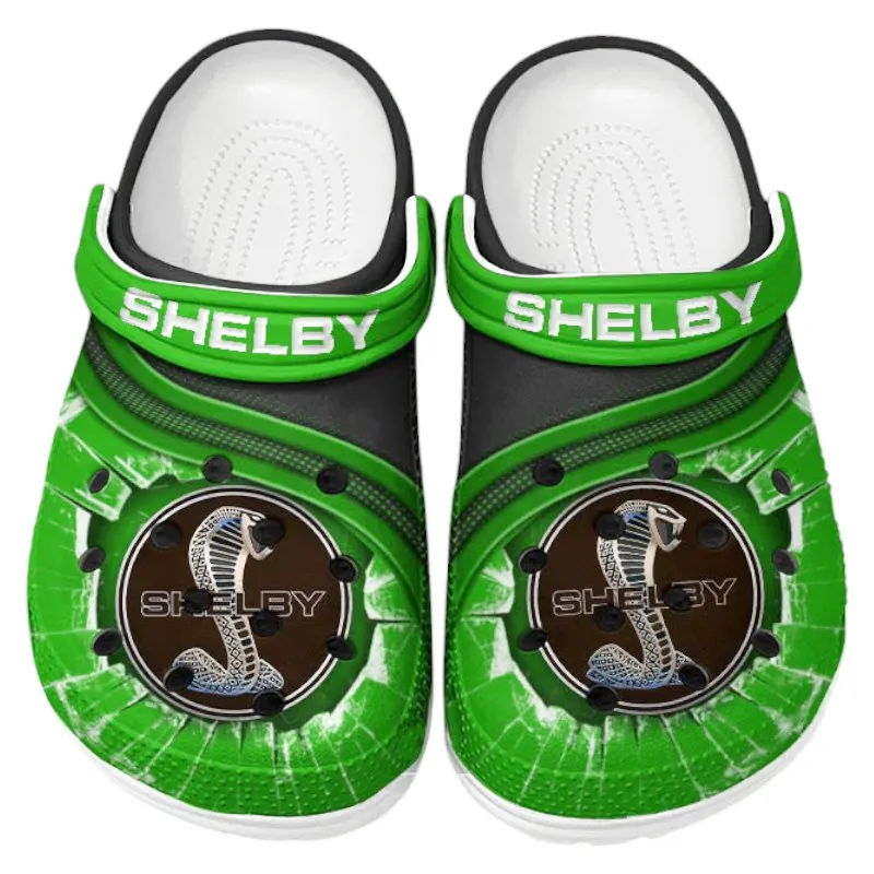 Legendary Sports Coupe Culture Clog, Stylish All Over Print Lightweight Shoes for Auto Fans and Streetwear Style CAR188 - Green