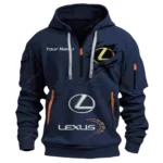 Hoodie Half Zipper Exclusive Logo Gift For Hybrid Luxury Car Enthusiasts CAR113 - Navy