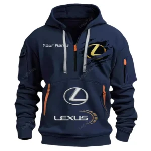 Hoodie Half Zipper Exclusive Logo Gift For Hybrid Luxury Car Enthusiasts CAR113 - Navy